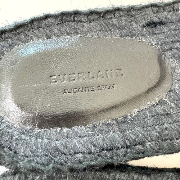 Everlane Womens Espadrille Sandals Size 9 Leather Jute Minimal Summer Black - Picture 6 of 8